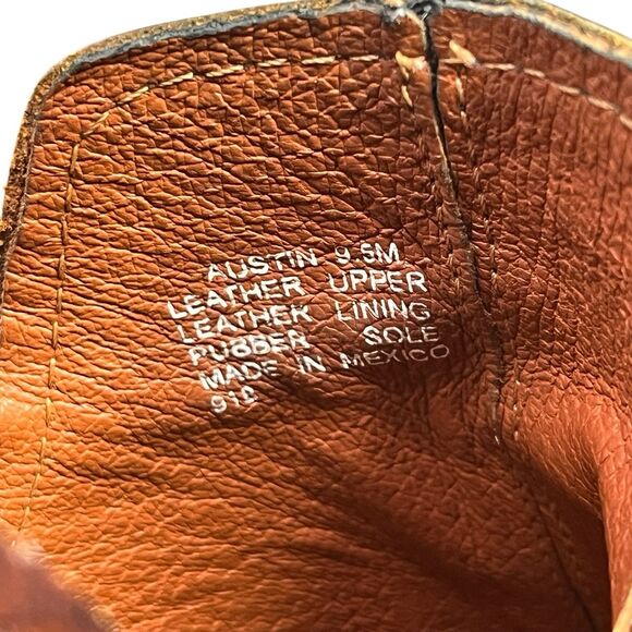 Steve Madden Austin Cognac Brown Leather Cowboy Ankle Booties Women's Size 9.5M - Picture 10 of 14